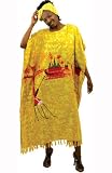 The Island - Abstract Design Caftan Kaftan With Matching Headwrap - Available in Several Colors Schemes