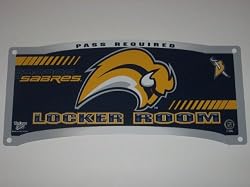 BUFFALO SABRES 19" x 8" Plastic Clubhouse LOCKER ROOM SIGN with Team Colors & Logo