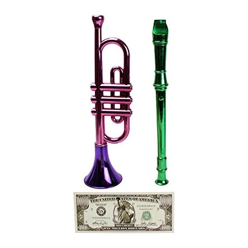 Imprints Plus Toy Trumpet and Flute Recorder Musical Instruments, with