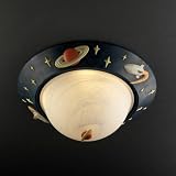 Justice Design KID-6187, Kids Room Round Glass Flush Mount Lighting, 2 Light, 120 Watts, Painted