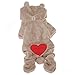 Pet Puppy Dog Love U Red Heart Bear Warm Fleece Hoodie Winter Clothes Jumpsuit Coat Clothes Hooded Coat,Asian size:XL/L/M/S/XS