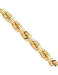 8mm, 10 Karat Yellow Gold, Diamond-Cut Rope Chain - 8 inch