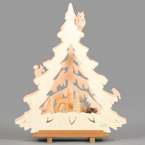 Dregeno Erzgebirge - Tannenbaum mit Waldtiere - elektrisch beleuchtet