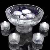 Box of 12 Floral Shape Submersible LED Lights; Color - Warm White + Bonus Water Bead & Rose.