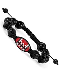 Swarovski Elements Athens Spirit Football & Onyx Macrame Bracelet