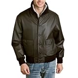Landing Leathers Men's Navy A-1 Flight Leather Bomber Jacket