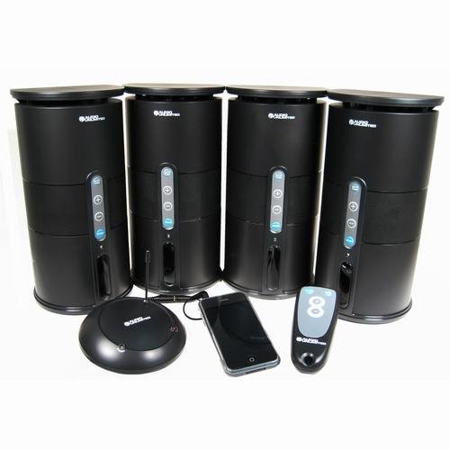 Cables Unlimited Audio Unlimited SPK-VELO-4KIT Premium 900Mhz Wireless Indoor/Outdoor 4 Speaker System (Black)