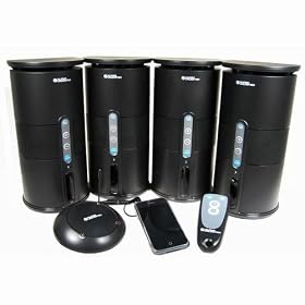 Cables Unlimited Audio Unlimited SPK-VELO-4KIT Premium 900Mhz Wireless Indoor/Outdoor 4 Speaker System (Black)