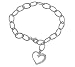Sterling Silver CZ Journey Heart Chain Bracelet, 7.5