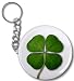 Creative Clam Lucky Four Leaf Clover St Patrick's Day 2.25 Button Style Key Chain