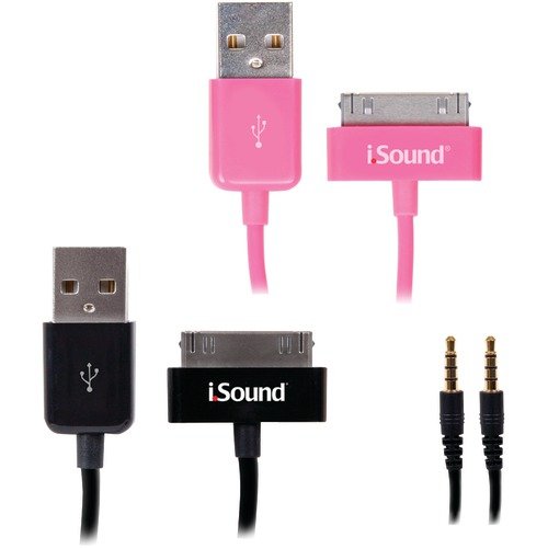 Isound Isound-1599 Ipad Ipod Iphone Charge Sync Cable Audio Cable Polycarbonate Packaging