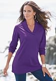 Roamans Plus Size Shawl Collar Ultimate Tee