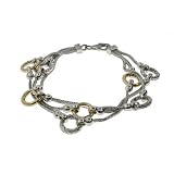 Eve's Addiction Designer Inspired Three Strand Gold & Silver Bali Bracelet
