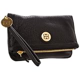 Tommy Hilfiger Fold Over Pebble Leather Wristlet Pouch Travel Kit
