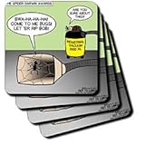 Spider Darwin Awards Vacuum Cleaner Bug Trap - Set Of 4 Coasters - Soft