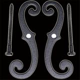 Shutter Dogs Black Aluminum, Window Shutter Dog Scroll Aluminum 6 1/2 in. H