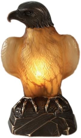 Andrea By Sadek Bronze 10" H Eagle Lamp - Amber