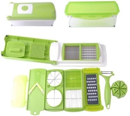 New 12 PC Super Slicer Plus Vegetable Fruit Peeler Dicer Cutter Chopper Nicer Grater