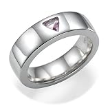 18k White Gold Trillion Pink Sapphire Ring