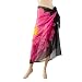 Swimwear Cover-up Sarong - Black with Big Floral Print