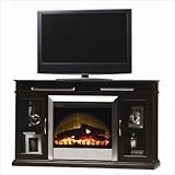 Kingsville Credenza 55" Fireplace Console in Chocolate Maple