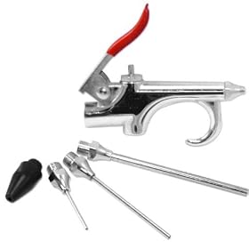 Click here to buy Pro-Grade Air Blow Gun Kit with 5 Interchangeable Nozzles by RT.