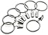 Iron Metal Curtain Clip Rings 2 Inch Interior Diameter Set of 14, Nickel