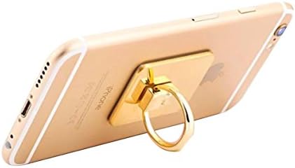 POLEND Kickstand Universal Black Bunker Ring Anti Drop Stand Holder,360 Degree Rotating Metal Ring Holder Mobile Phone Stand for iPhone iPad Tablet PC (004-Gold)