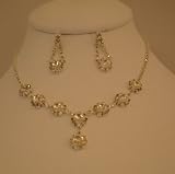 Clear Circle Crystal Necklace and Earring Set