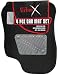 Car, 4x4, MPV 4pce Racing Carpet & Metal Heel Pad Mat Set - Black & Chrome