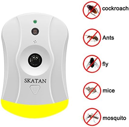 Pest repeller, Skatan Ultrasonic pest repeller With Voice Control Nightlight , Easy Use Electronic Plug In Pest repellent for Insects,Rodents,Flies,Cockroach, Roaches, Spiders, Mice, Bugs
