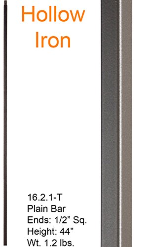 Ash Grey 16.2.1-T Plain Straight Bar Hollow Iron Baluster for Staircase Remodel, Box of 5