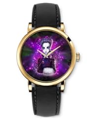 SPRAWL Aanalog Fashion Series Gold Ladies Watches of Genuine Black Leather Strap,Unique Wrist Watch for Women Girls Designed with witch