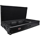 New Pro X XS-DDJSZW Black On Black DJ ATA Flight Hard Case for Pioneer DDJ-SZ Controller With Rubber Wheels and Cable Access Hole