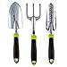 3-Piece Gardening Tools Set (Rake, Trowel and Planter) - Home Garden & Lawn Care Equipment - Fit Most Tool Bags and Belts - Great for Men, Women & Seniors - Rust Resistant