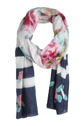 ESPRIT Damen Schal, gebl&uuml;mt D15241, Gr. one size, Blau (Water Blue 430) Preisvergleich