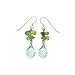 Sterling Silver Aquamarine Topaz and Peridot Dangle Earrings
