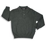E-Land - Boys Long Sleeved Polos Style Knit Sweater, Charcoal