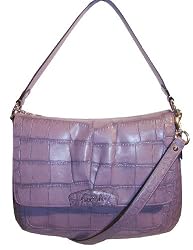 Authentic Coach Embossed Leather Exotic Flap Bag 17646 Lilac Purple