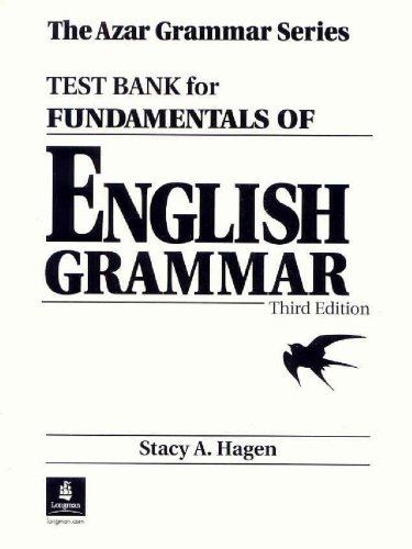 Cover image : Fundamentals of English Grammar Test Bank