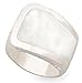 JanKuo Jewelry Silver Tone Mother of Pearl Cocktail Ring with Gift Box