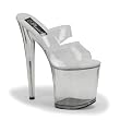 8 Inch Heel Double Strap High Platform Sandal Shoe Slip On Sexy Stripper Shoes Open Toe Clear
