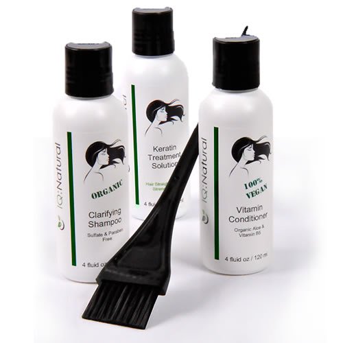 Brazilian keratin hair straightening treatment - formaldehyde-free (keratina sin formol), 3pc system (6oz total) - by iq natural.