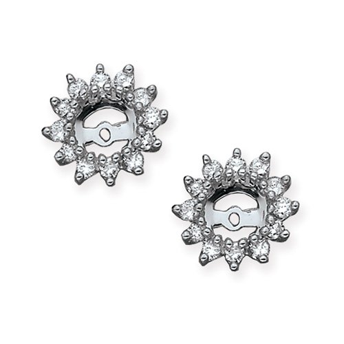 14K White Gold 1/2 ct. Diamond Earring Jackets (Higher Quality)