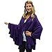 Luxury Divas Knit Poncho Shawl With Ruffled Edge