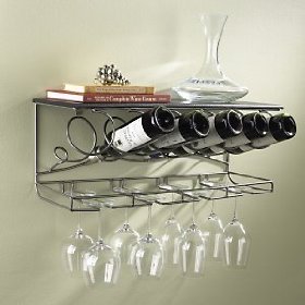 The Wine Bar — Wine and Wine Glass Rack — 6 Bottles, 8 Stems