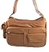 Genuine Leather Handbag with Cell Phone Holder (Light Brown)