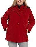 Liz Claiborne Women's Plus Snaux Silk Snap Front Jacket With Hood And Mellow Pile Lining