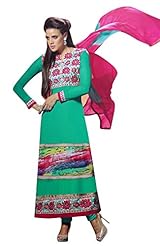 Embroidered Chiffon/Georgette/Silk/Shantung  Dress