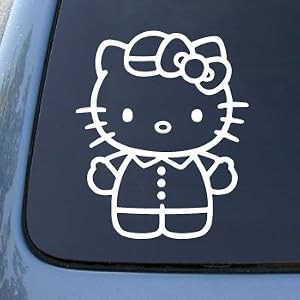 HELLO KITTY #2 - Vinyl Decal Sticker #A1400 | Vinyl Color: White